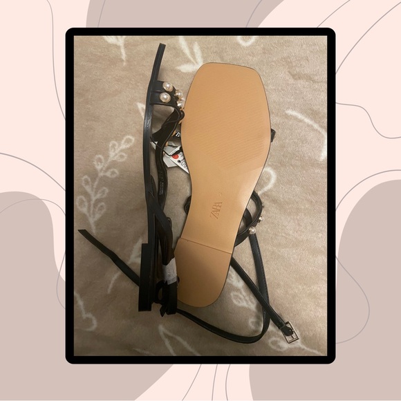 Zara sandals with pearl embellishments. Size 40. - Picture 3 of 3